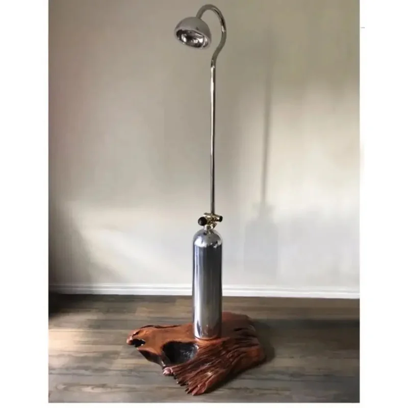 Stainless Steel Dive Bottle Lamp Sculpture 004