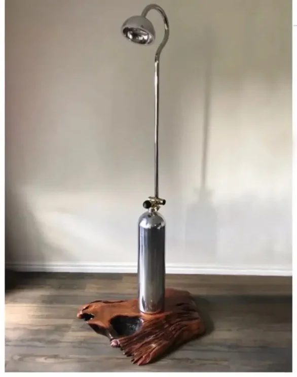 Stainless Steel Dive Bottle Lamp Sculpture 004