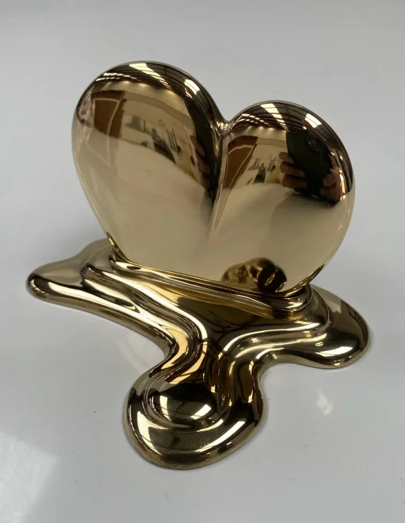 Stainless Steel Melting Heart Sculpture 002
